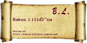Bakos Liliána névjegykártya