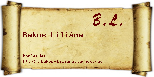 Bakos Liliána névjegykártya
